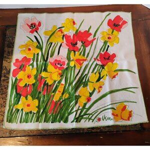 Set of 7 VERA Neumann Spring Floral Tulips Daffodils Napkins 16" x 15" Vintage